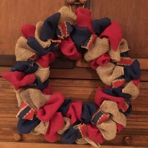 Decorative handmade burlap wreath